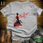 Red Blossom Samurai Sport Grey | Cherry Blossom Tee