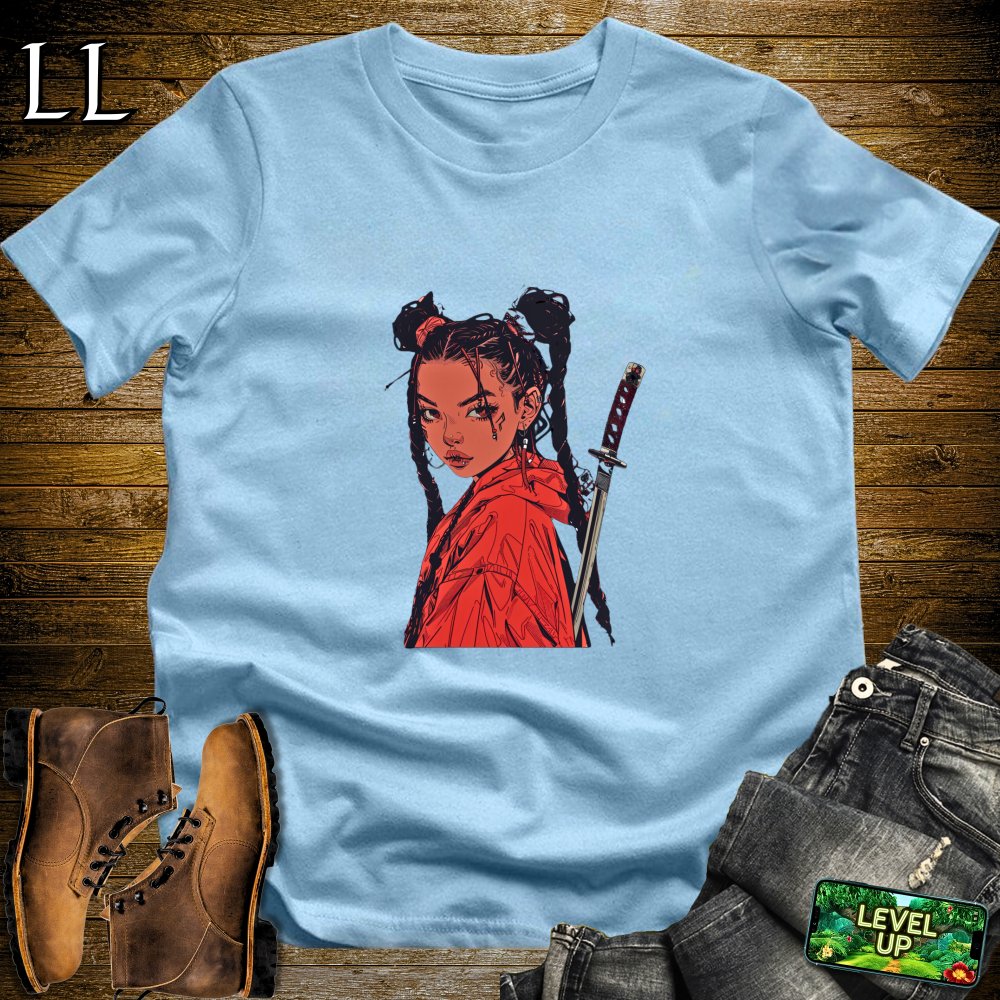 Red Braided Samurai Softstyle Tee - Light Blue - LegacyLayers