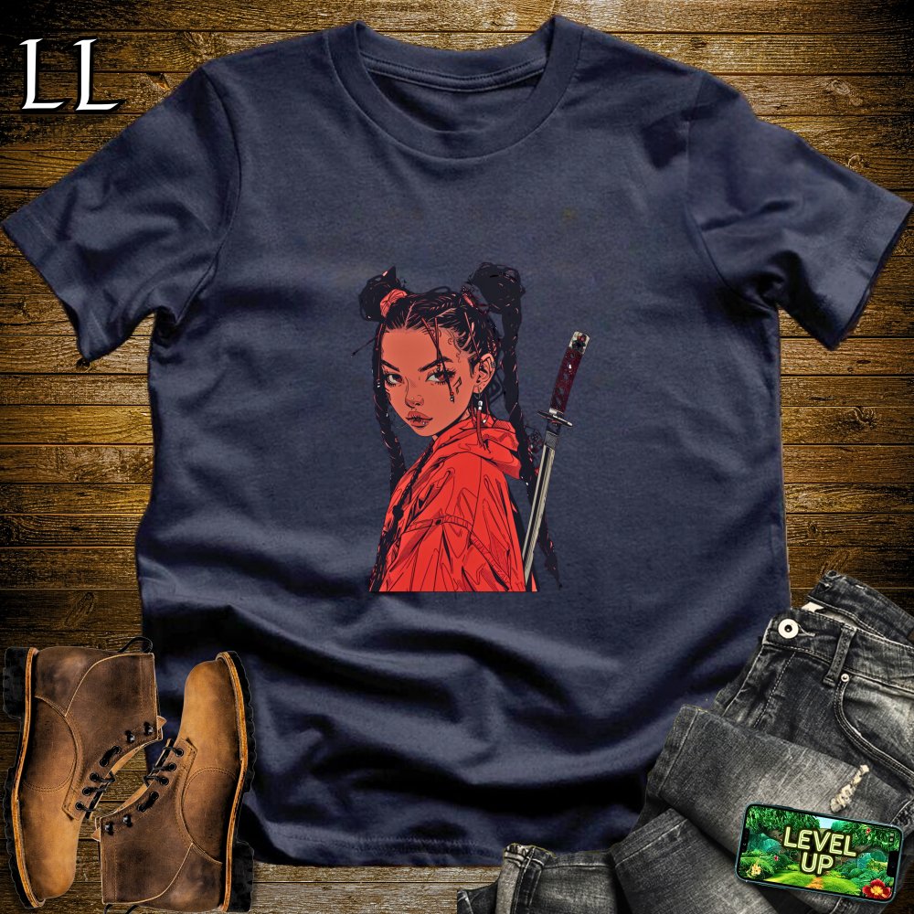 Red Braided Samurai Navy | Warrior Graphic Tee