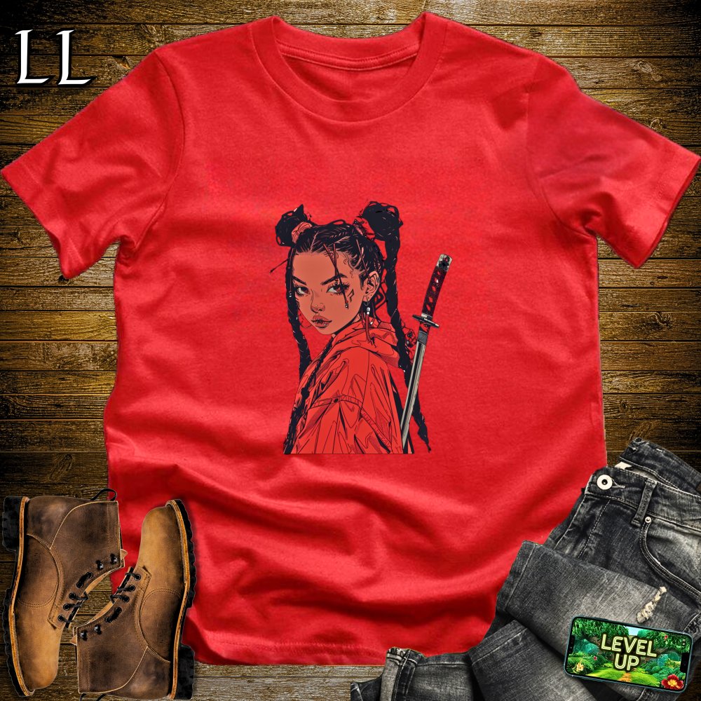 Red Braided Samurai Softstyle Tee - Red - LegacyLayers