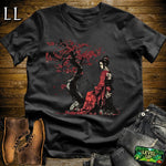 Red Cherry Blossom Geisha Black | Japanese Culture Tee