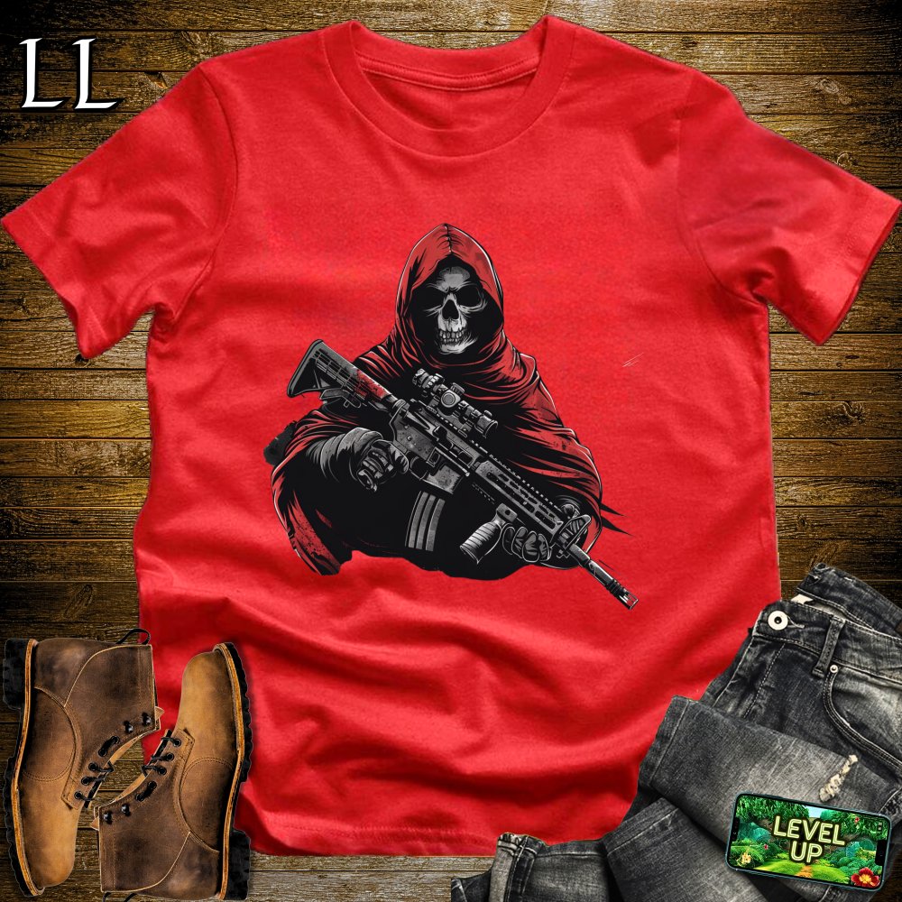 Red Cloaked Warzone Grim Reaper Softstyle Tee - Red - LegacyLayers