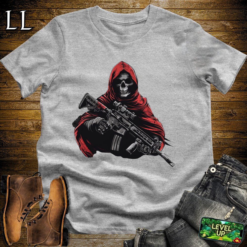 Red Cloaked Warzone Grim Reaper Softstyle Tee - Sport Grey - LegacyLayers