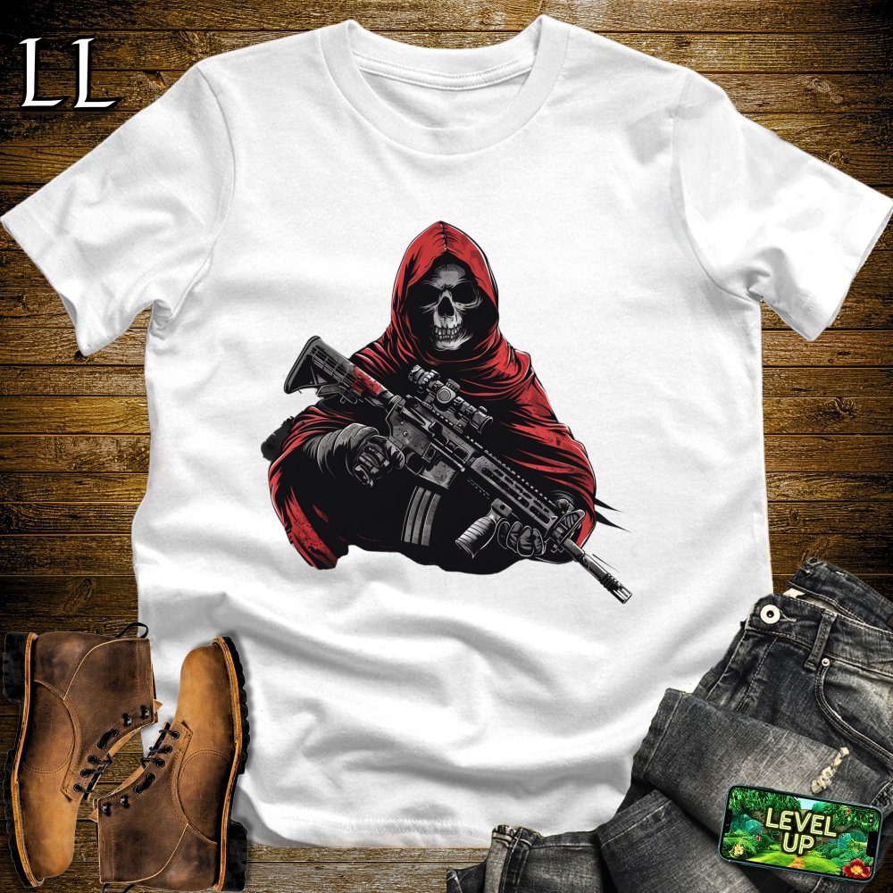 Red Cloaked Warzone Grim Reaper Softstyle Tee - White - LegacyLayers