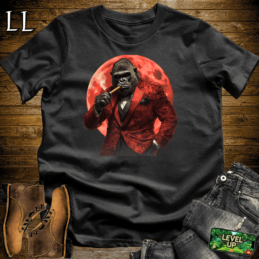 Red Moon Cigar Gorilla Black | Gorilla Graphic Tee