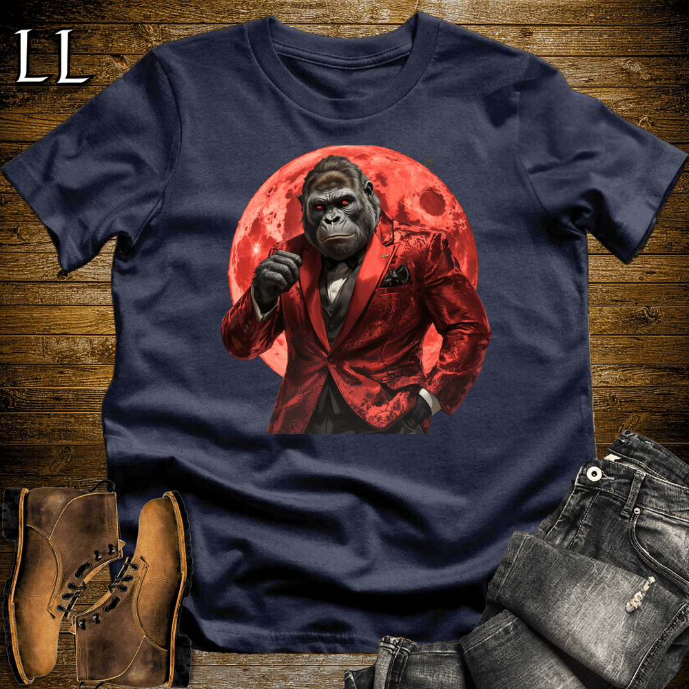 Red Moon Gorilla Navy | Night Gorilla Graphic Tee