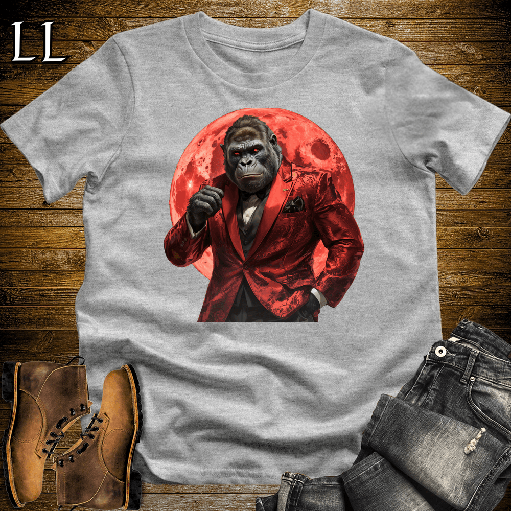 Red Moon Gorilla Sport Grey | Night Gorilla Graphic Tee