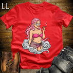 Rosa's Smoke Break Cigar Girl T-Shirt Red | Cigar Pin-Up Girl Tee