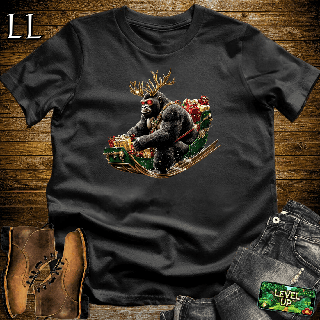 Reindeer Gorilla Softstyle Tee | Holiday Gift