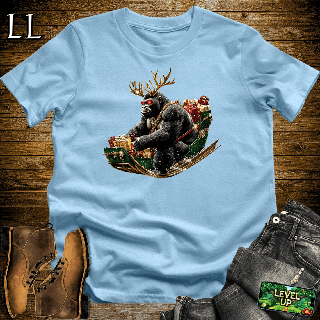 Reindeer Gorilla Softstyle Tee | Holiday Gift
