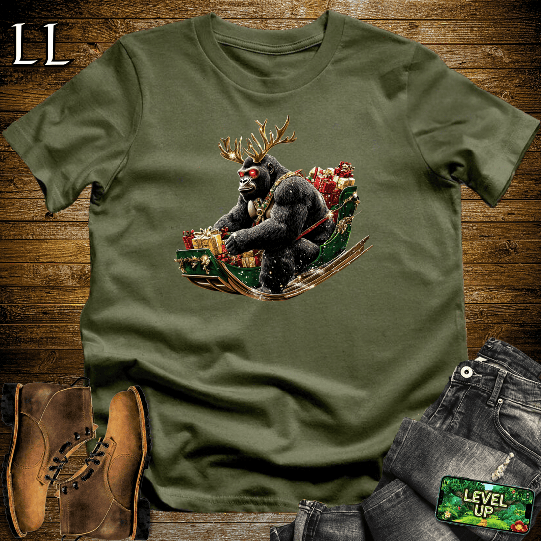 Reindeer Gorilla Softstyle Tee | Holiday Gift