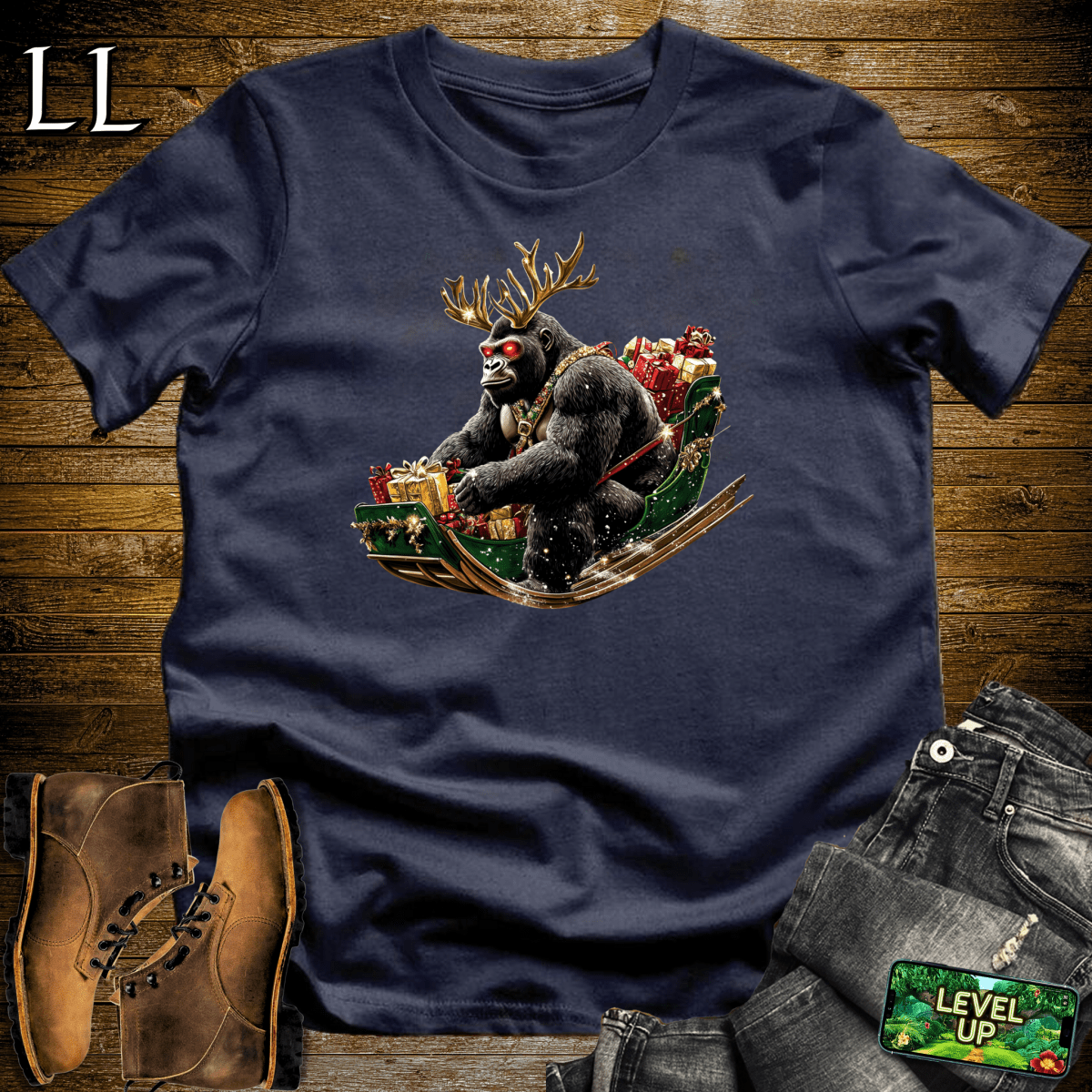 Reindeer Gorilla Softstyle Tee | Holiday Gift