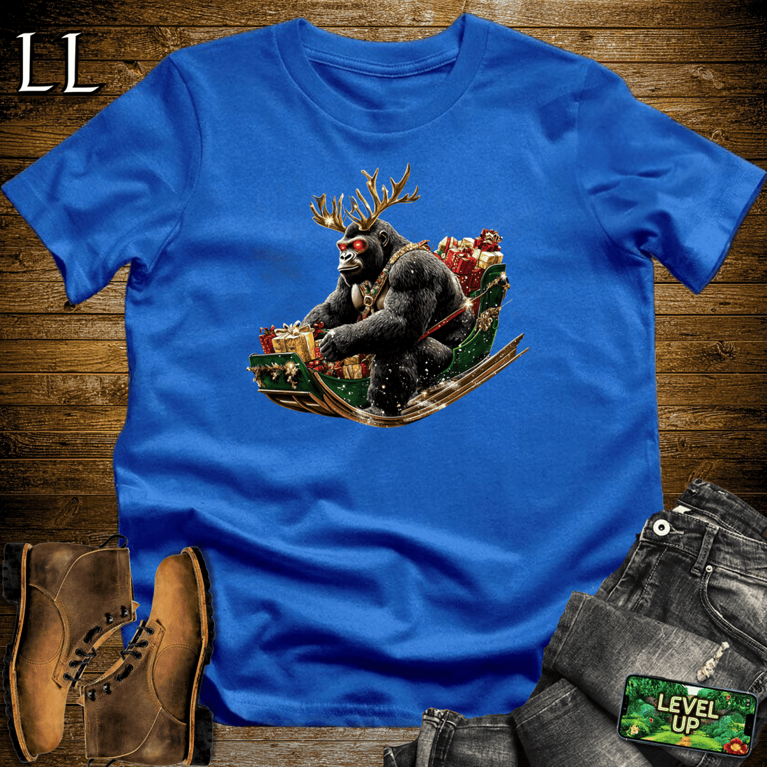 Reindeer Gorilla Softstyle Tee | Holiday Gift