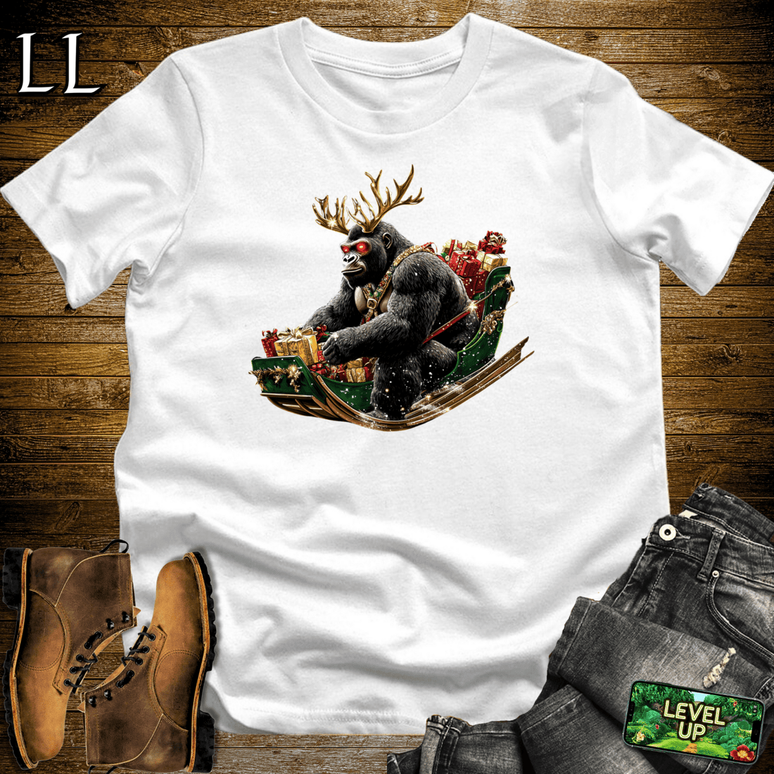Reindeer Gorilla Softstyle Tee | Holiday Gift