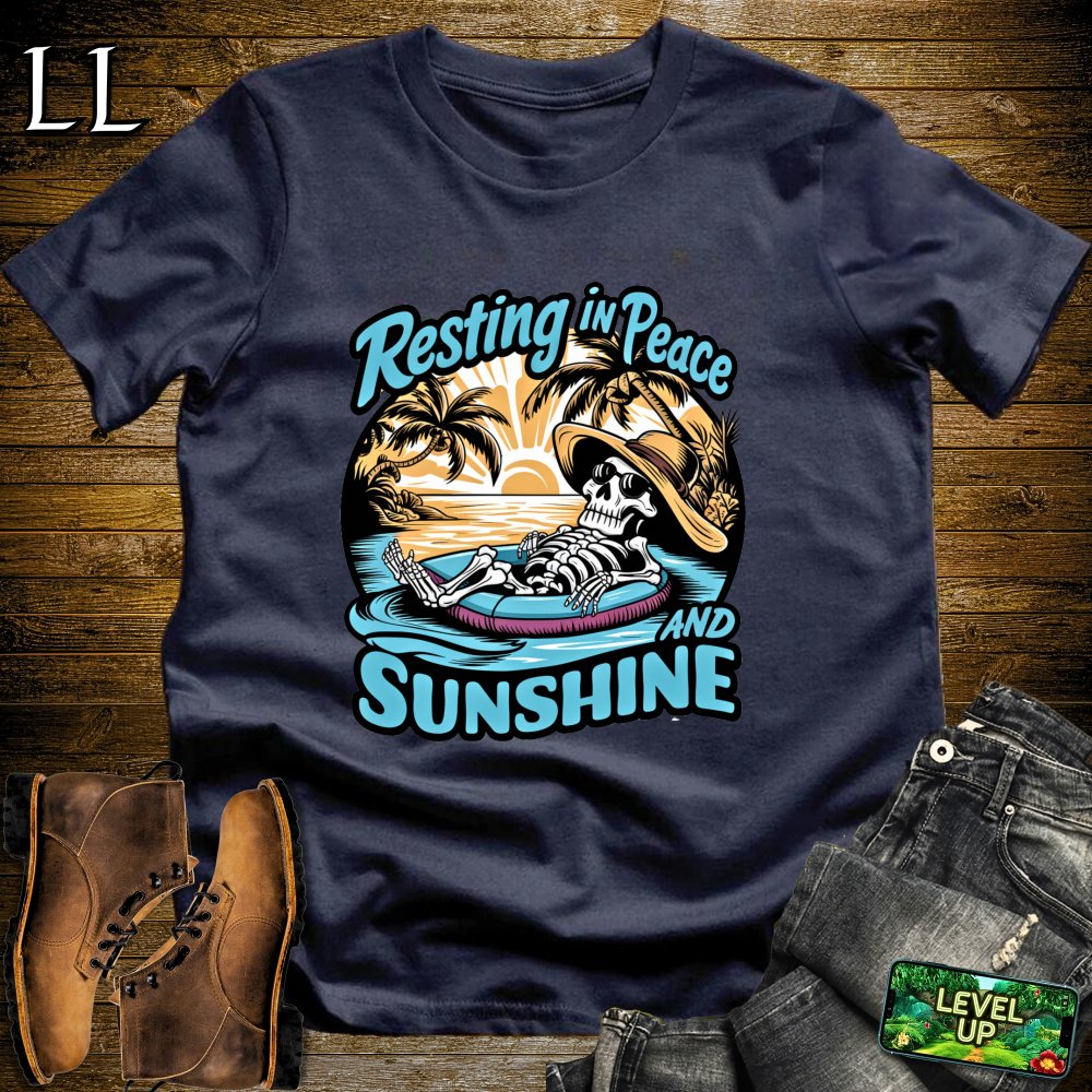 Resting in Peace and Sunshine Grim Reaper Softstyle Tee - Navy - LegacyLayers