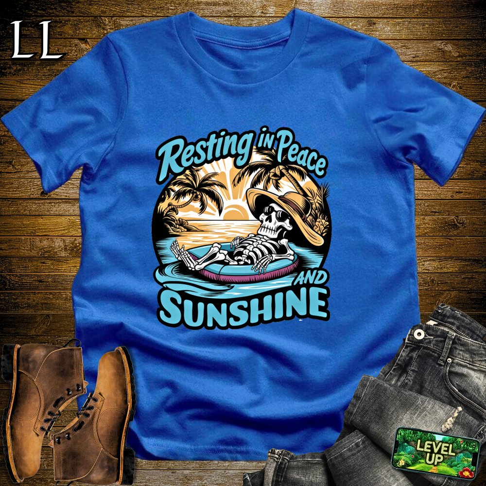 Resting in Peace and Sunshine Grim Reaper Softstyle Tee - Royal - LegacyLayers