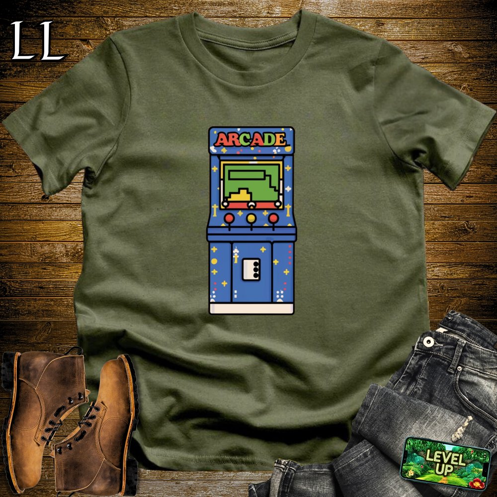 Retro Arcade Softstyle Tee - Military Green - LegacyLayers