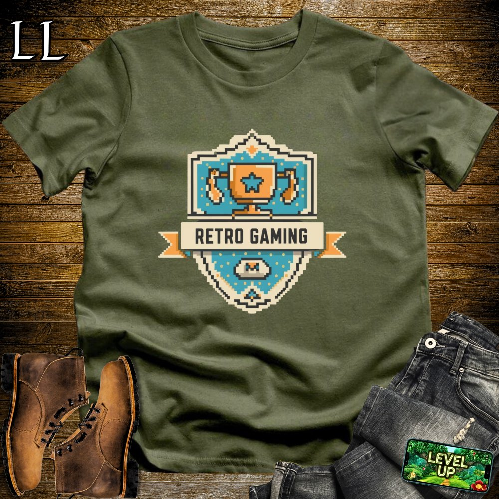 Retro Gaming Award Softstyle Tee - Military Green - LegacyLayers