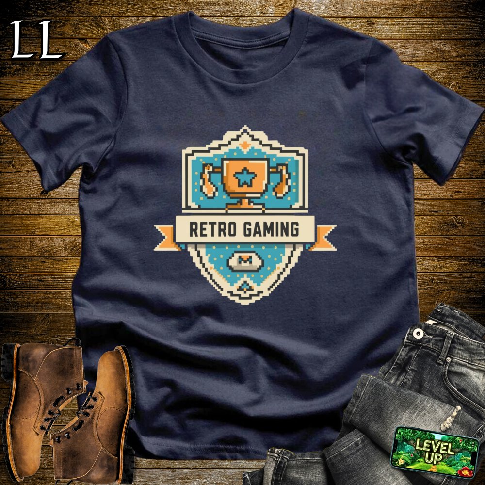 Retro Gaming Award Softstyle Tee - Navy - LegacyLayers