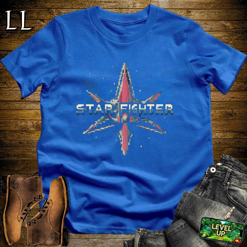 Retro Star Fighter Softstyle Tee - Royal - LegacyLayers