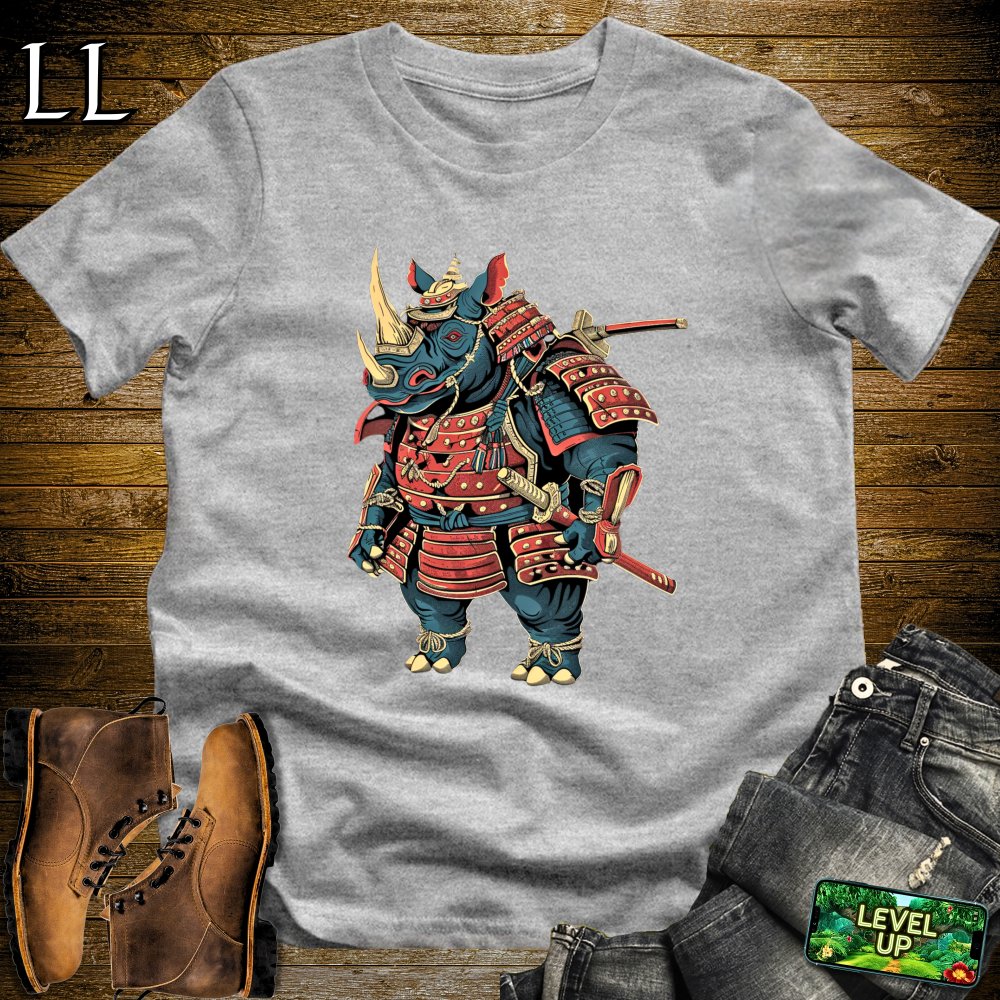 Rhino Samurai Sport Grey | Animal Warrior Graphic Tee