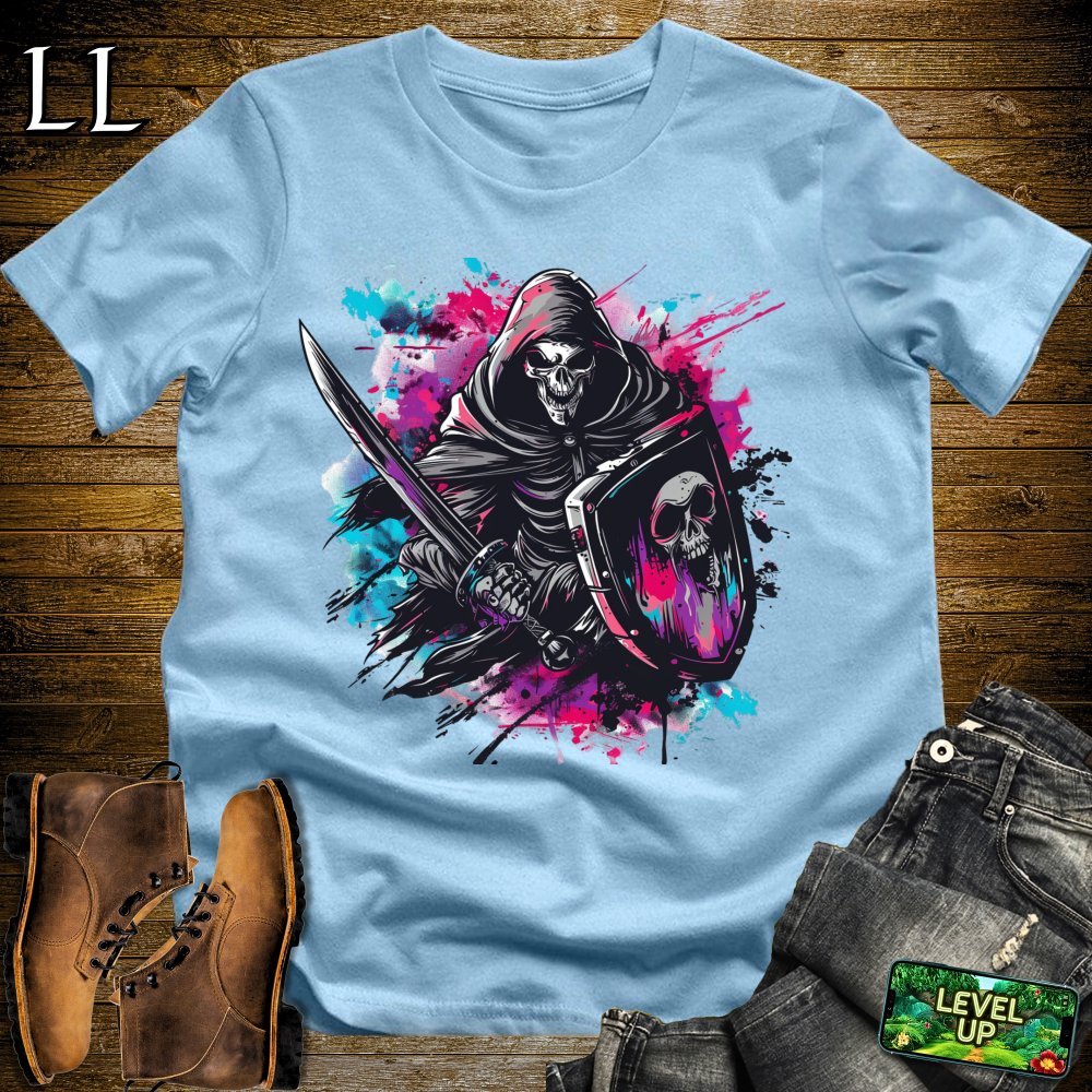 Riot Shield Grim Reaper Softstyle Tee - Light Blue - LegacyLayers