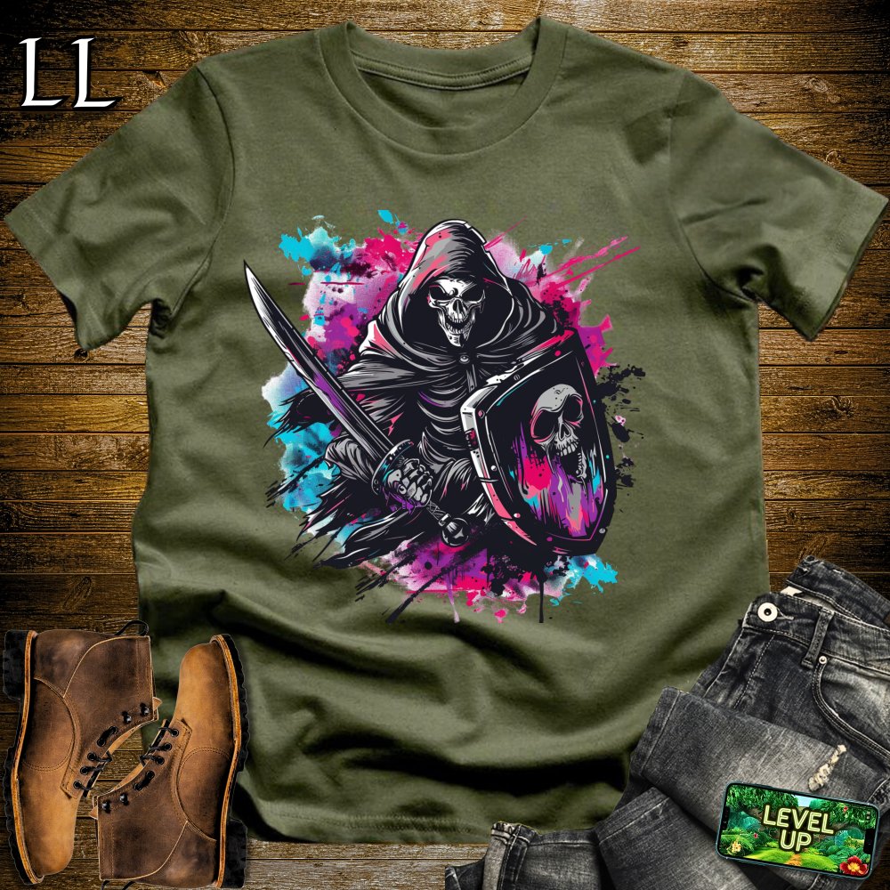 Riot Shield Grim Reaper Softstyle Tee - Military Green - LegacyLayers