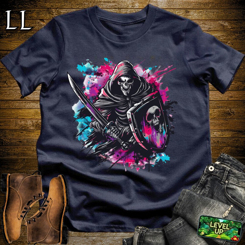 Riot Shield Grim Reaper Softstyle Tee - Navy - LegacyLayers