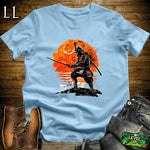 Rising Sun Samurai Light Blue | Japanese Warrior Graphic