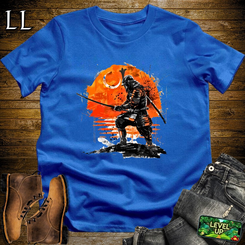 Rising Sun Samurai Royal Blue | Japanese Warrior Graphic