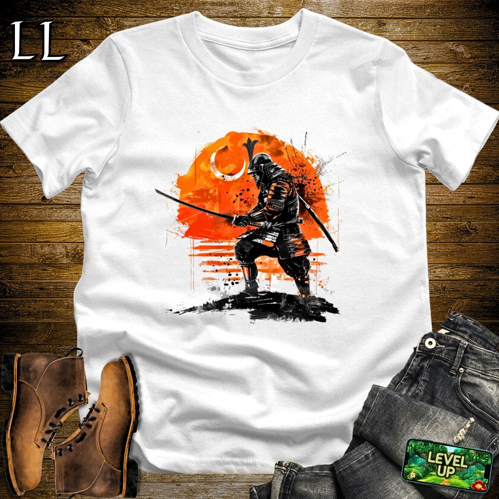 Rising Sun Samurai White | Japanese Warrior Graphic