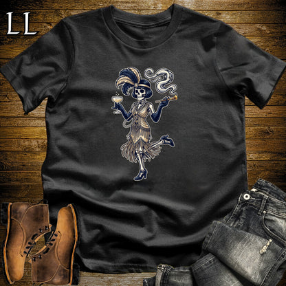 Roaring 20s Skeleton Flapper Cigar T-Shirt Black | Roaring 20s Cigar Shirt