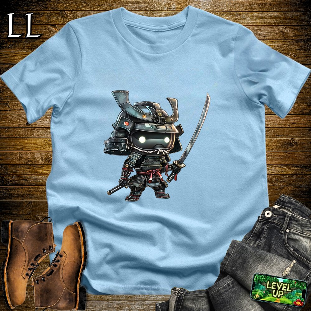 Robo Samurai Light Blue | Mecha Warrior Graphic Tee