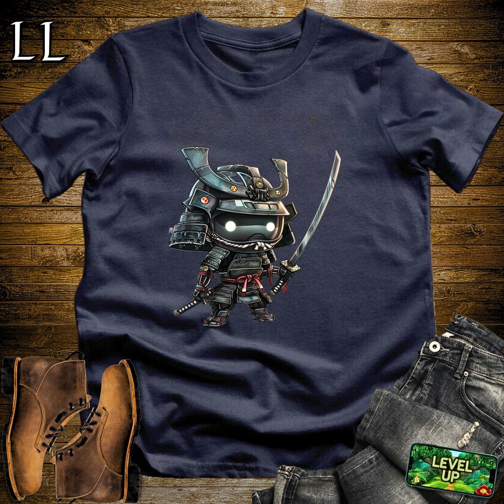 Robo Samurai Navy | Mecha Warrior Graphic Tee