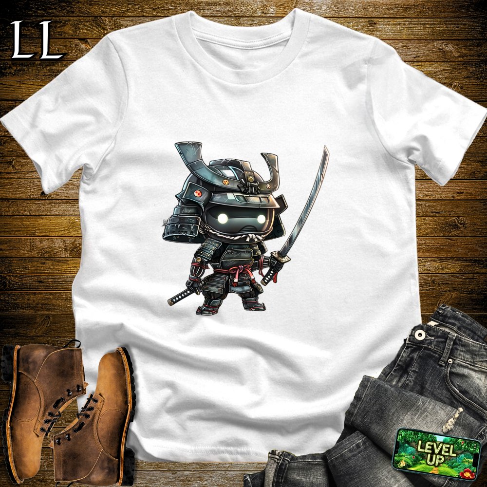 Robo Samurai White | Mecha Warrior Graphic Tee