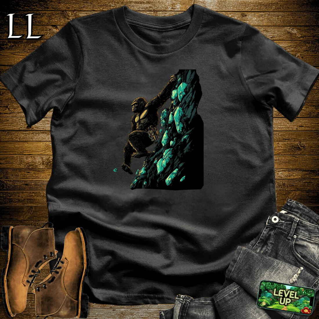 Rock Climber Gorilla Softstyle Tee | Adventure