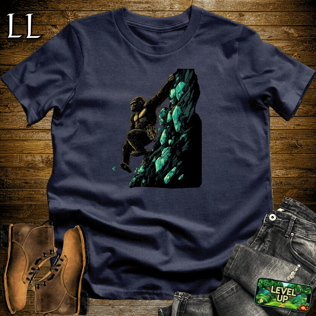 Rock Climber Gorilla Softstyle Tee | Adventure