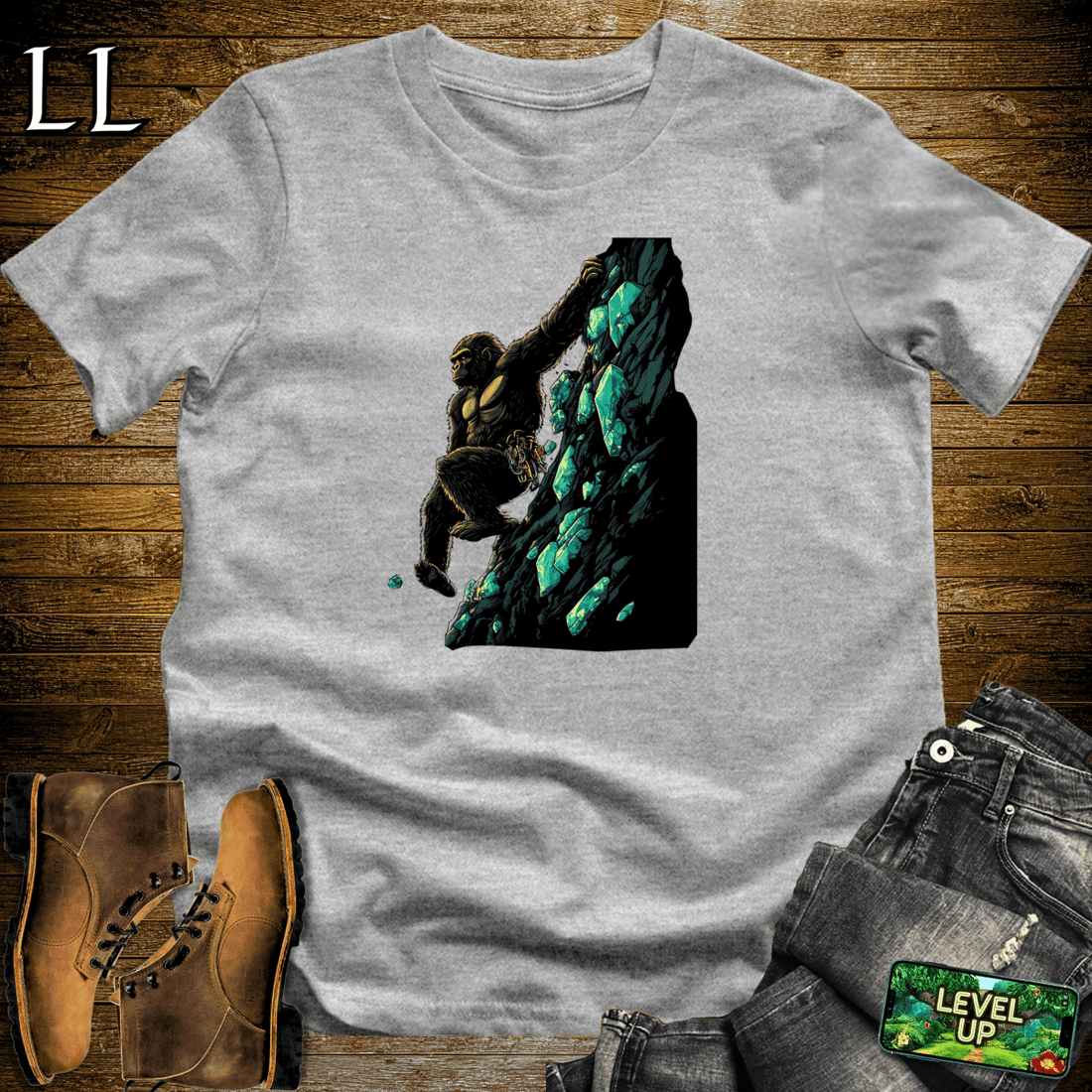 Rock Climber Gorilla Softstyle Tee | Adventure