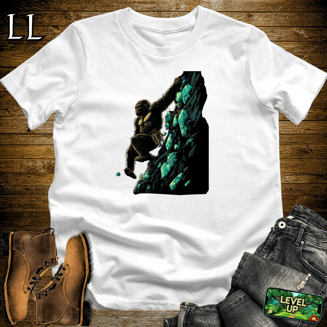 Rock Climber Gorilla Softstyle Tee | Adventure