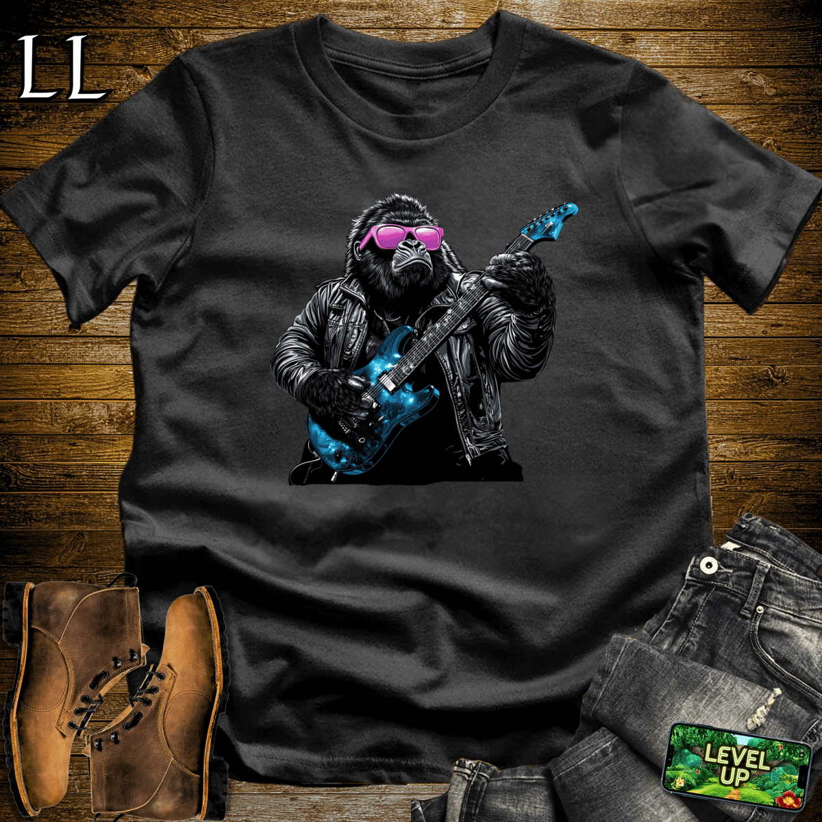 Rock Star Gorilla Softstyle Tee - Black - LegacyLayers