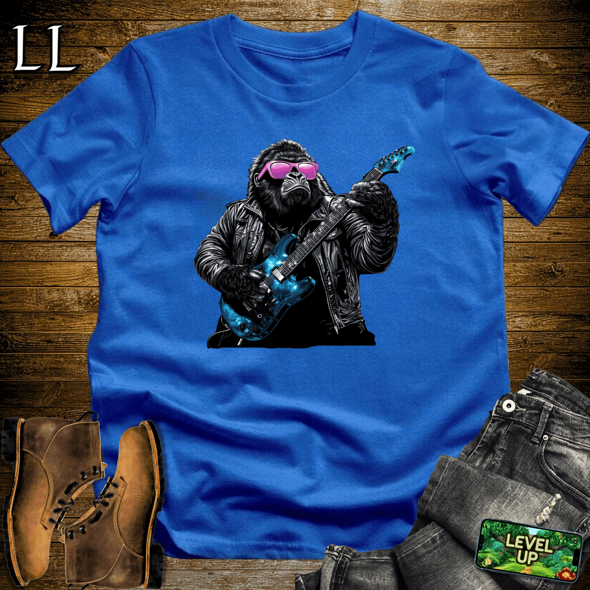 Rock Star Gorilla Softstyle Tee - Royal - LegacyLayers