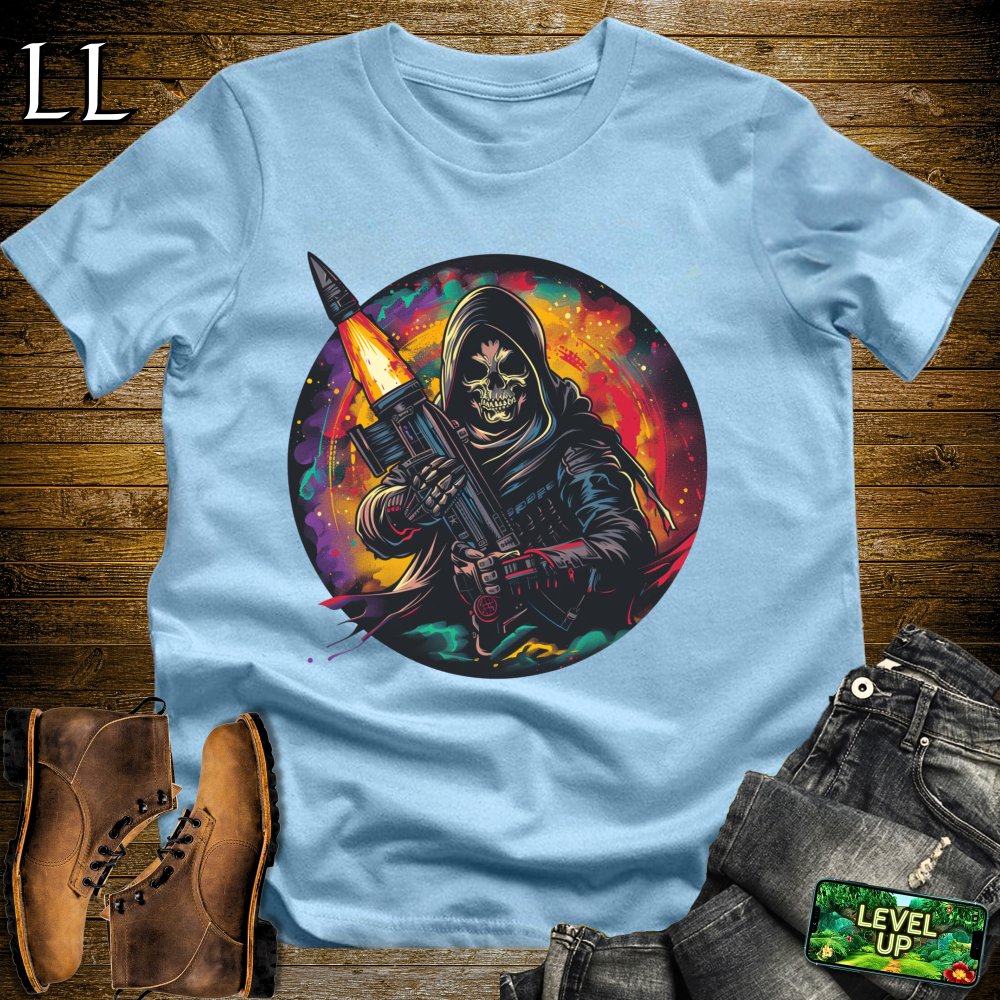 Rocket Launcher Grim Reaper Softstyle Tee - Light Blue - LegacyLayers