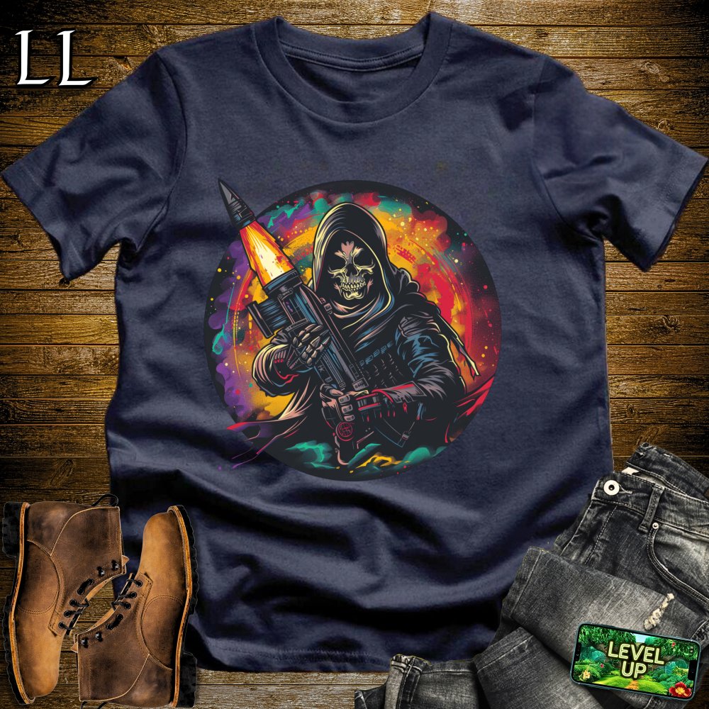 Rocket Launcher Grim Reaper Softstyle Tee - Navy - LegacyLayers