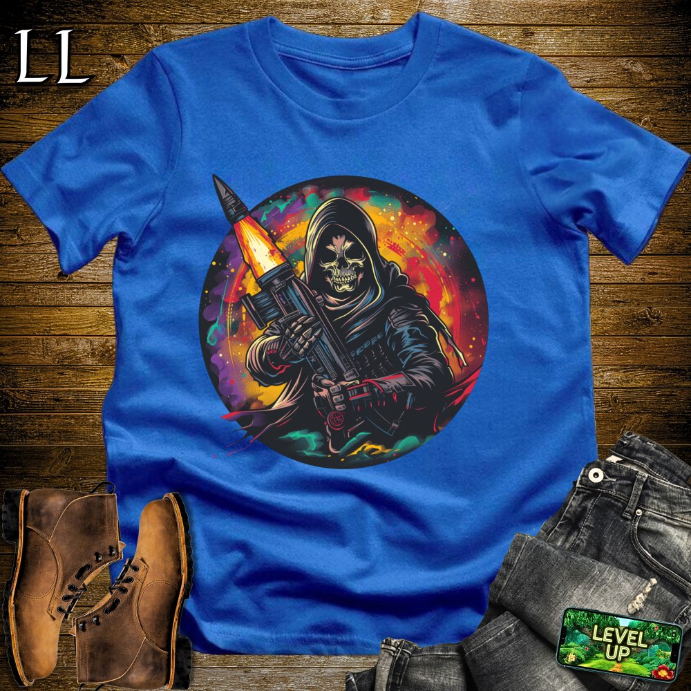 Rocket Launcher Grim Reaper Softstyle Tee - Royal - LegacyLayers