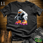 Roller Skating Gorilla Black | Fun Retro Sports Shirt