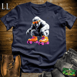 Roller Skating Gorilla Navy | Fun Retro Sports Shirt