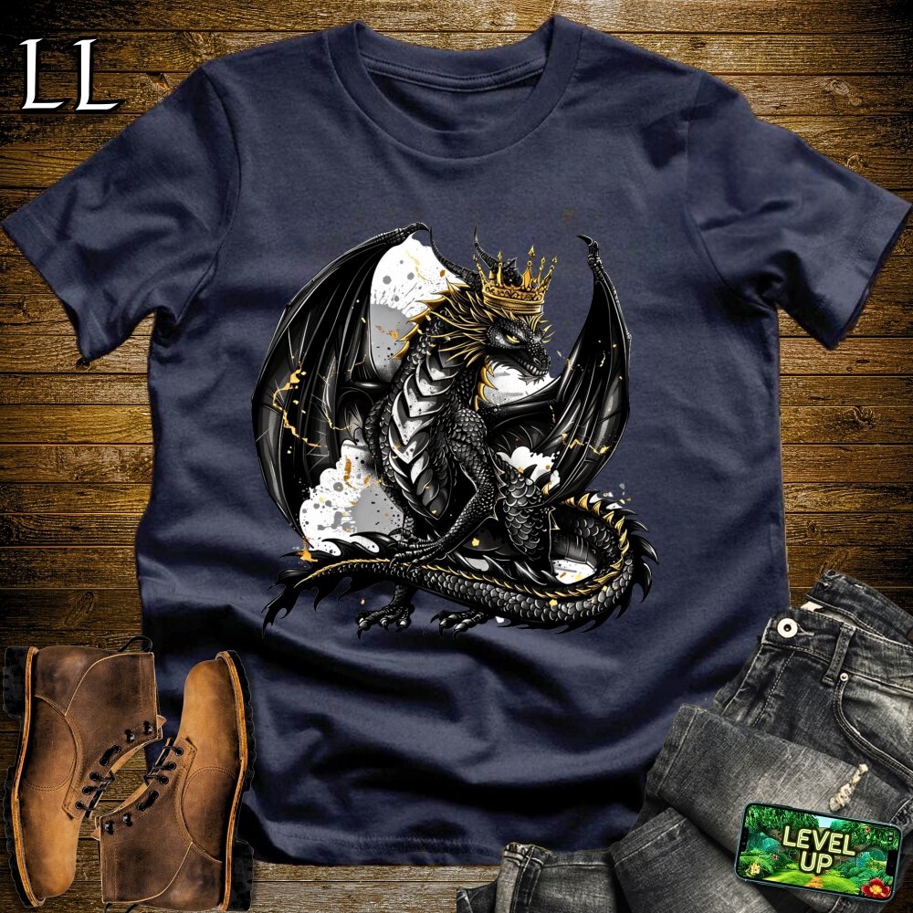 Royal Black Dragon Softstyle Tee - Navy - LegacyLayers