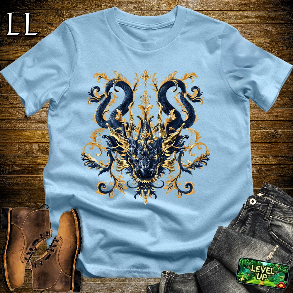 Royal Dragon Mask Softstyle Tee - Light Blue - LegacyLayers