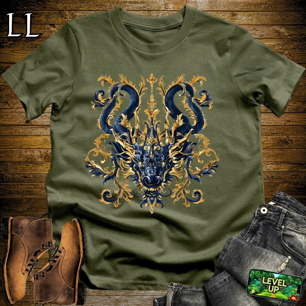 Royal Dragon Mask Softstyle Tee - Military Green - LegacyLayers