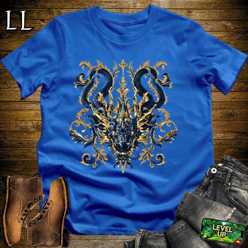 Royal Dragon Mask Softstyle Tee - Royal - LegacyLayers